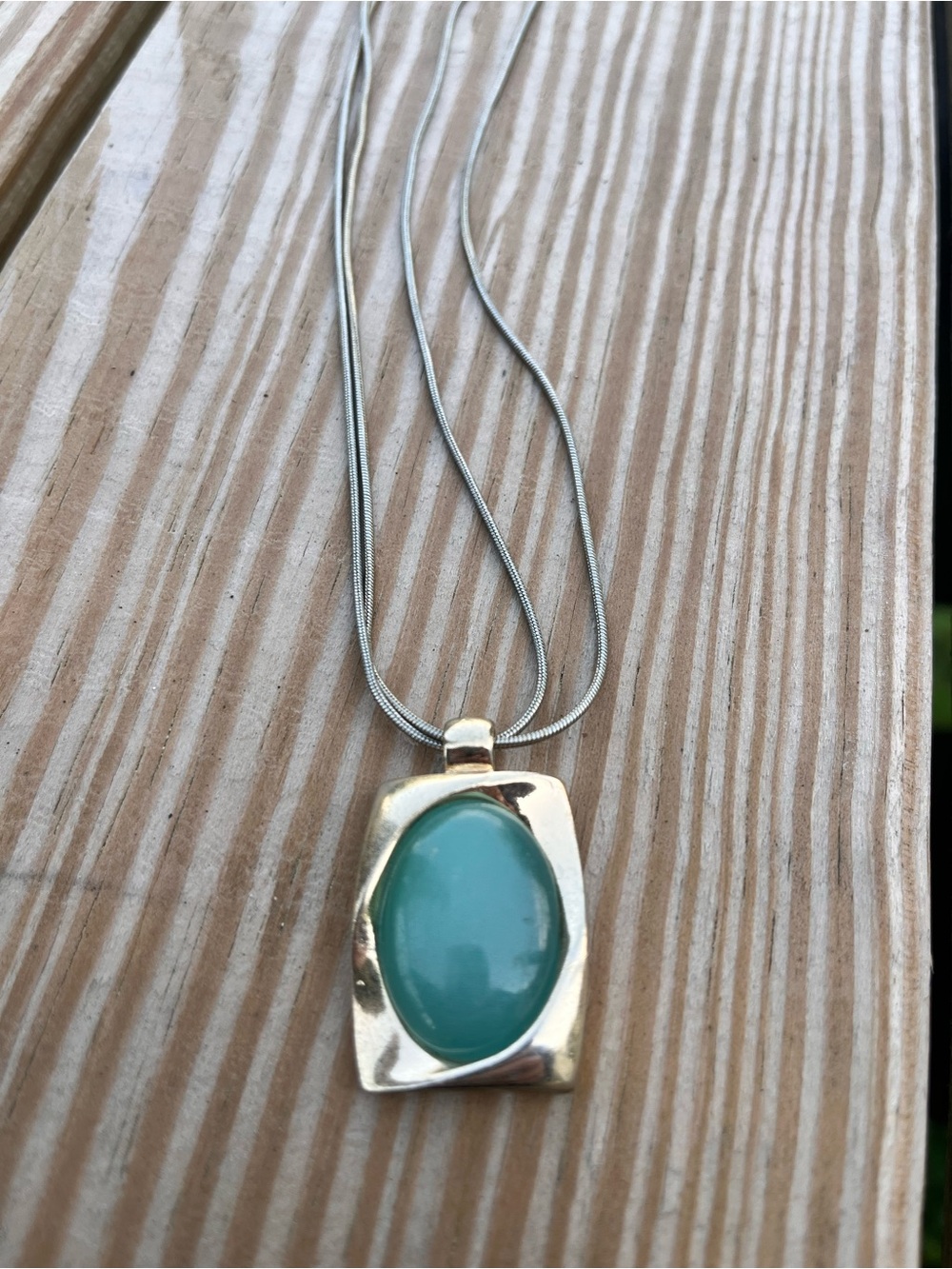 Kenneth Cole Gold-Tone Necklace with Teal Oval Stone